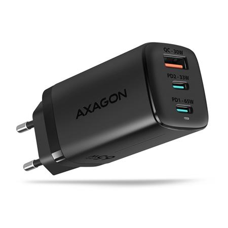 AXAGON ACU-DPQ65, GaN nabíječka do sítě, 3x port