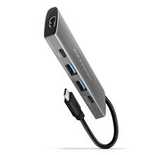 AXAGON HMC-5G21, USB 10Gb/s hub, porty 2x USB-A, 2x USB-C, HDMI 4k/30, PD 60W, kabel USB-C 13cm