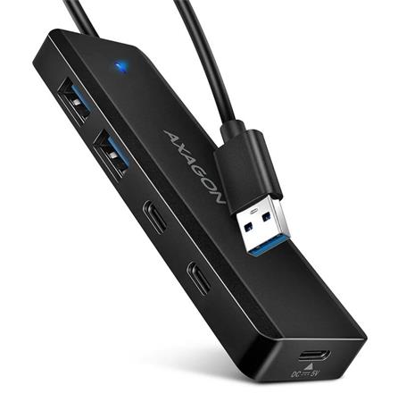 AXAGON HUE-C2A, 4× USB 5Gbps TRAVEL hub, 2× USB-A