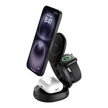Belkin BOOST CHARGE Qi2 15W 3v1 Magnetická skládací nabíječka pro iPhone/Apple Watch/AirPods, černá