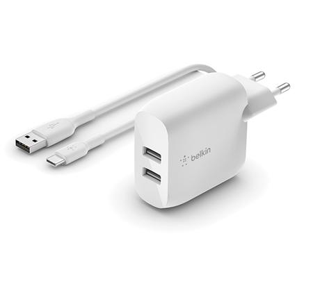 Belkin Duální USB-A domácí nabíječka 2x12W, USB-C