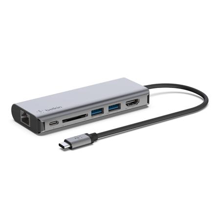 Belkin USB-C 6in1 hub - 4K HDMI, USB-C PD 3.0, 2x