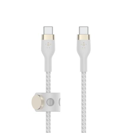 Belkin USB-C na USB-C kabel, 2m, bílý - odolný