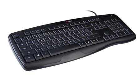 C-TECH klávesnice KB-107 USB, ERGO, černá,