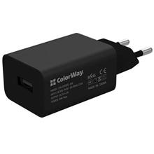 COLORWAY 1x USB/ síťová nabíječka/ 10W/ 100V-240Včerný + 1m kabel USB na Lightning