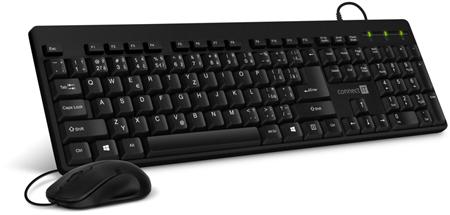 CONNECT IT Combo drátová černá klávesnice + myš,