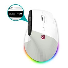 CONNECT IT FOR HEALTH ergonomická vertikální myš s displejem, bezdrátová,2x BT,USB 2,4GHz, RGB Podsvícení, bílá