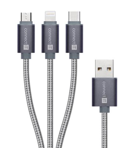 CONNECT IT Wirez 3in1 USB-C & Micro USB &