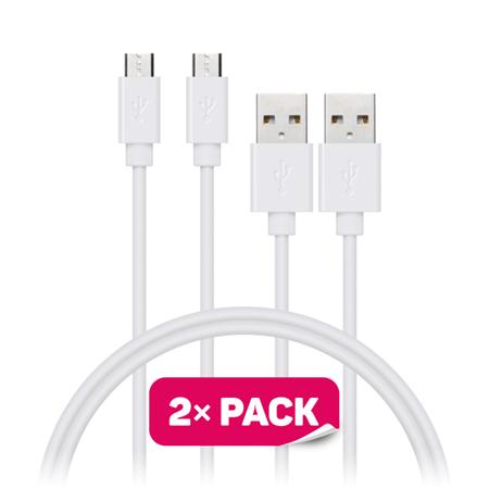 CONNECT IT Wirez Micro USB - USB, bílý, 1 m (2 ks
