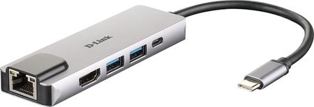 D-Link 5-in-1 USB-C Hub with HDMI/Ethernet and