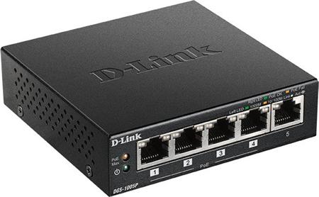 D-Link DGS-1005P 5-Port Desktop Gigabit PoE+
