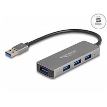 Delock 4 portový Hub USB 3.2 Gen 1 s konektorem USB Typu-A – porty USB Typu-A na boku