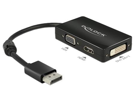 Delock Adaptér Displayport 1.1 samec > VGA / HDMI