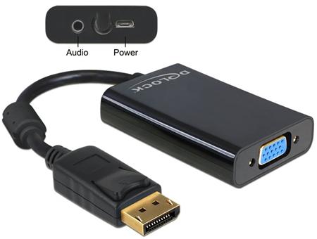 Delock Adaptér Displayport samec > VGA 15 pin