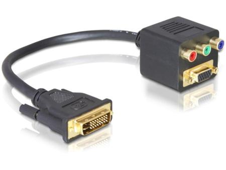 Delock Adaptér DVI 29 samec na VGA + 3 x RCA