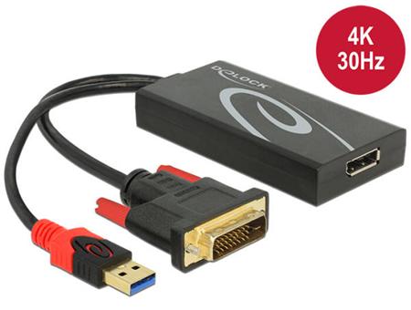 Delock Adaptér DVI samec > Displayport 1.2 samice