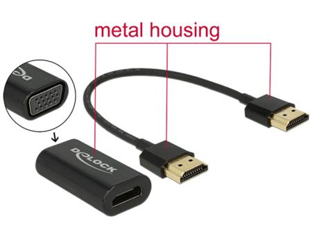 Delock Adaptér HDMI-A samec > VGA samice kovové
