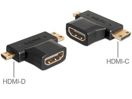 Delock adaptér HDMI-A samice > HDMI-C + HDMI-D