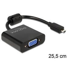 Delock Adaptér HDMI-micro D samec > VGA samice černá