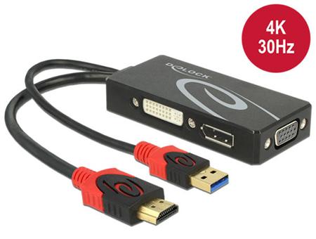 Delock Adaptér HDMI samec > DVI / VGA /