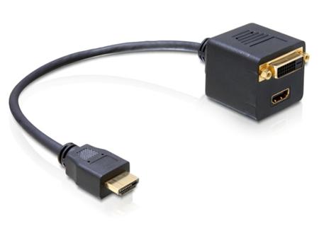 Delock Adaptér HDMI samec to HDMI + DVI25