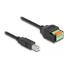 Delock Adaptér kabelu ze zástrčkového konektoru USB 2.0 Typu-B (samec) na svorkovnici, s tlačítkem, 15 cm