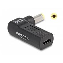 Delock Adaptér na kabel na nabíjení laptopu, ze zásuvky USB Type-C™ na zástrčku 5,5 x 2,5 mm, úhlový 90