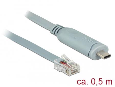 Delock Adaptér USB 2.0 Typ-C samec > 1 x Serial