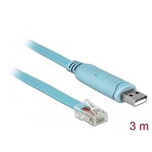Delock Adapter USB 2.0 Type-A male > 1 x Serial RS-232 RJ45 male 3.0 m blue