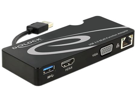 Delock Adaptér USB 3.0 > HDMI / VGA + Gigabit LAN