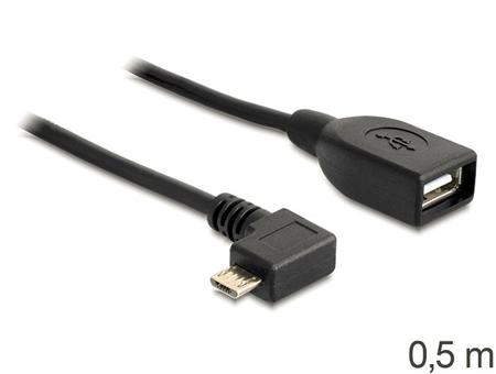 Delock Adapter USB micro-B samec pravoúhlý > USB