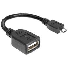 Delock Adapter USB micro-B samec > USB 2.0-A samice OTG 18cm flexibilní husí krk