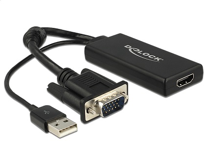 Delock adaptér VGA na HDMI s audio