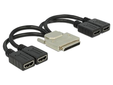 Delock adaptér VHDCI-68 pin samec > 4 x HDMI