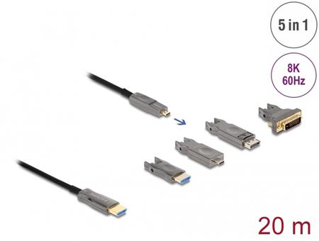 Delock Aktivní optický HDMI kabel 5 v 1, 8K, 60