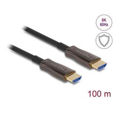 Delock Aktivní optický kabel HDMI s kovovým pancéřováním, 8K 60 Hz, 100 m