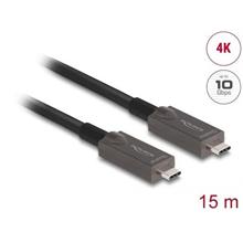 Delock Aktivní optický kabel USB-C™ Video + Data + PD, délka 15 m