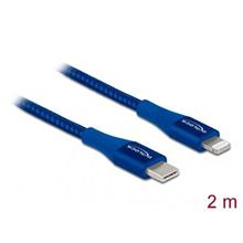 Delock Datový a nabíjecí kabel USB Type-C™ na Lightning™ pro iPhone™, iPad™ a iPod™ modrý 2 m MFi