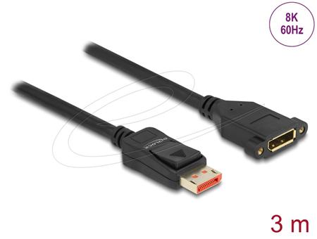 Delock DisplayPort prodlužovací kabel s panelovým