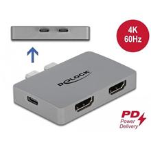 Delock Duální adaptér HDMI s rozlišením 4K 60 Hz a PD 3.0 pro MacBook