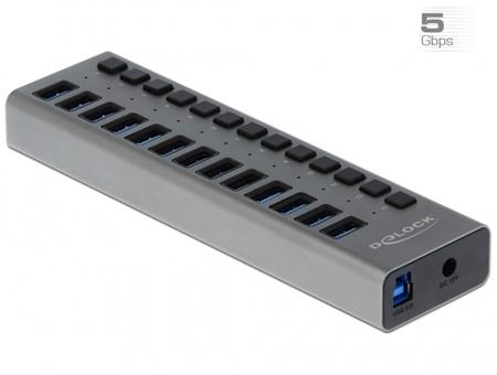 Delock Externí SuperSpeed USB Hub se 13 porty +