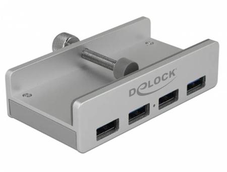 Delock Externí USB 3.0 Hub se 4 porty s pojistným