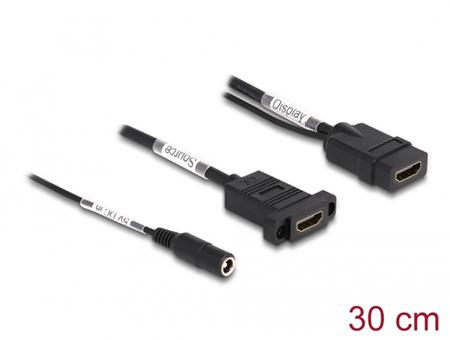 Delock HDMI kabel, 4K 60 Hz, se stejnosměrným