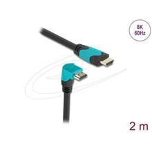 Delock High Speed HDMI kabel samec přímý na samec 90° pravoúhlý dolů 48 Gbps 8K 60 Hz 2 m