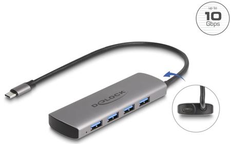Delock Hub USB 10 Gbps se 4 porty USB Typ-A, s