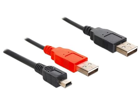 Delock kabel 2 x USB 2.0-A male > USB mini 5-pin,