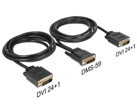 Delock Kabel DMS-59 samec > 2 x DVI 24+1 samec 2