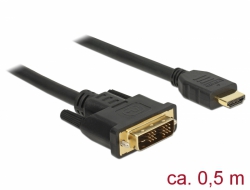 Delock Kabel DVI 18+1 samec > HDMI-A samec 0,5 m