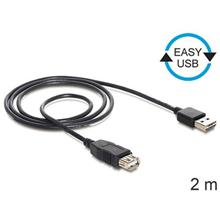 Delock kabel EASY-USB 2.0-A samec > USB 2.0-A samice,prodlužující 2 m
