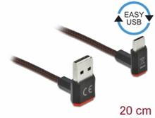 Delock Kabel EASY-USB 2.0 Typ-A samec na USB Type-C™ samec pravoúhlý nahoru / dolů 0,2 m černý